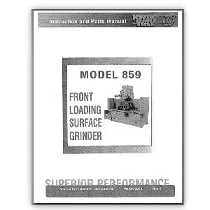 Model 859 Surface Grinder Manual (image for) Model 859 Surface Grinder Manual
