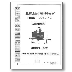 Model 862 Front Loading Surface Grinder Manual (image for) Model 862 Front Loading Surface Grinder Manual