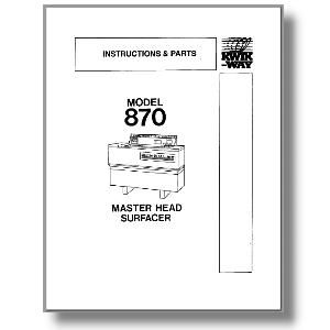 Model 870 Surface Grinder Manual (image for) Model 870 Surface Grinder Manual